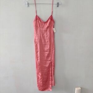 Intimately Free People XS Canyon Clay peach lingerie dress front slit mesh sides